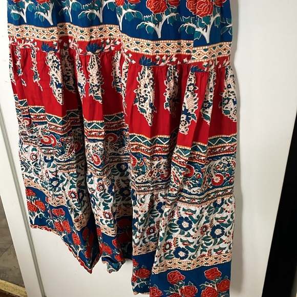 La Cera Petite Large 100% Cotton Floral Patterned Sleeveless Dress Pockets - Picture 3 of 9